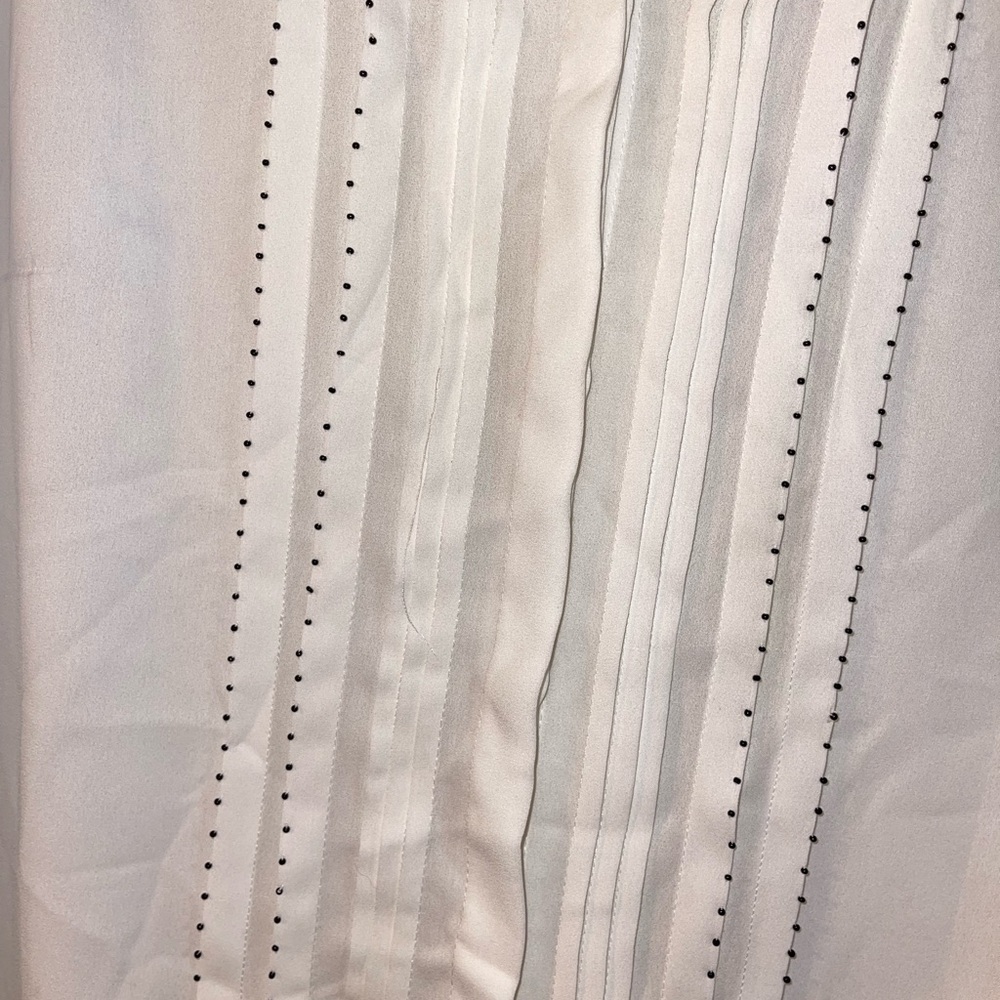 White House Black Market sheer button up ruffle blouse - Picture 2 of 10